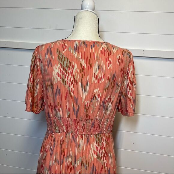 Knox Rose Pink and Coral Patterned Dress Size Medium - Picture 5 of 10